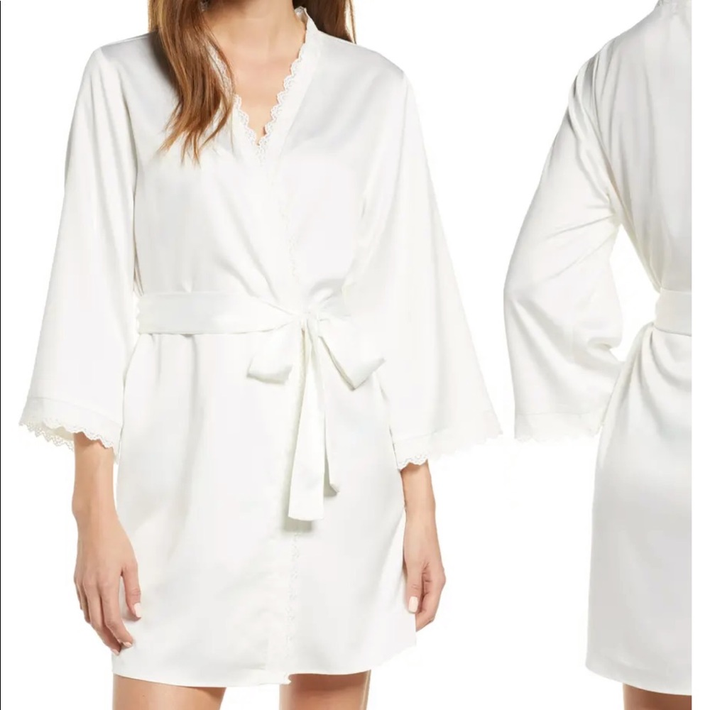 FLORA NIKROOZ Satin Robe & Chemise